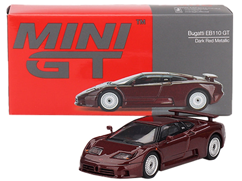 Bugatti EB110 GT Dark Red Metallic Limited Edition 1/64 Diecast Model Car by Mini GT Mini GT