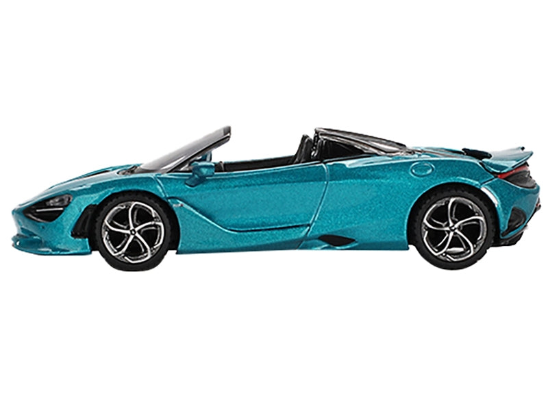 McLaren 750S Spider Belize Blue Metallic Limited Edition 1/64 Diecast Model Car by Mini GT Mini GT