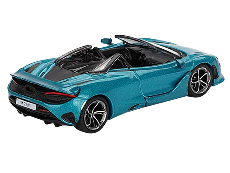 McLaren 750S Spider Belize Blue Metallic Limited Edition 1/64 Diecast Model Car by Mini GT Mini GT