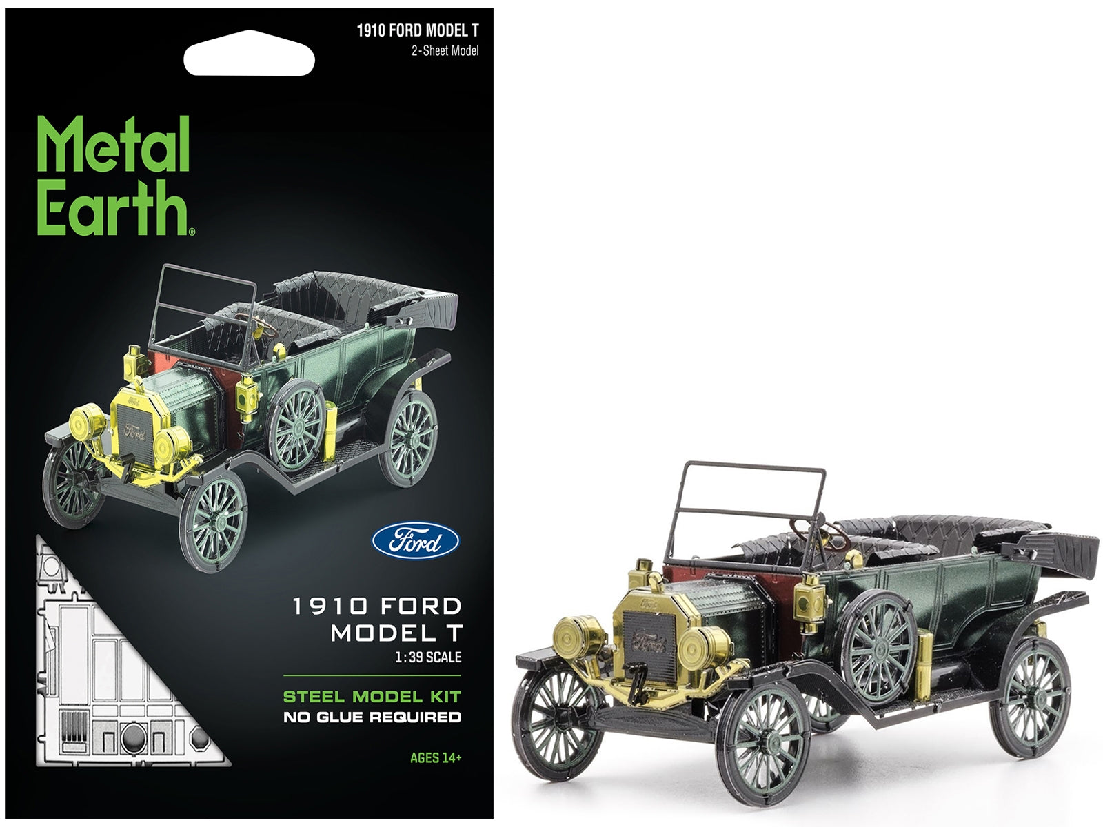 Model Kit 1910 Ford Model T Green (Moderate Difficulty) Steel Model by Metal Earth Metal Earth