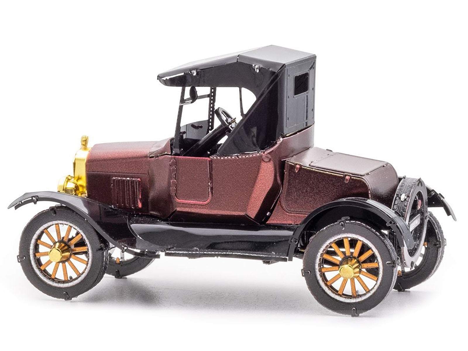 Model Kit 1925 Ford Model T Runabout Dark Red and Black (Moderate Difficulty) Steel Model by Metal Earth Metal Earth