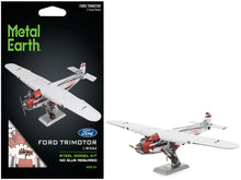 Load image into Gallery viewer, Model Kit Ford Trimotor Transport Aircraft White and Red (Moderate Difficulty) Steel Model by Metal Earth Metal Earth
