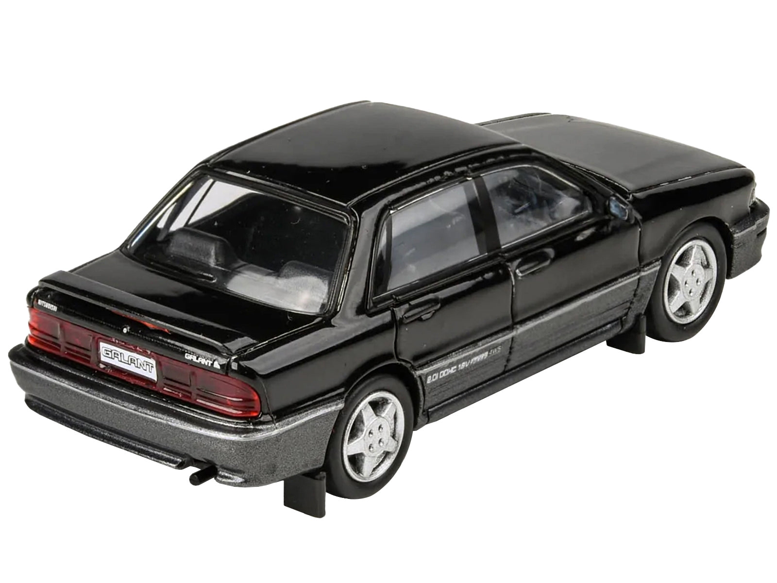 1988 Mitsubishi Galant VR-4 Lamp Black and Chateau Silver 1/64 Diecast Model Car by Paragon Models Paragon