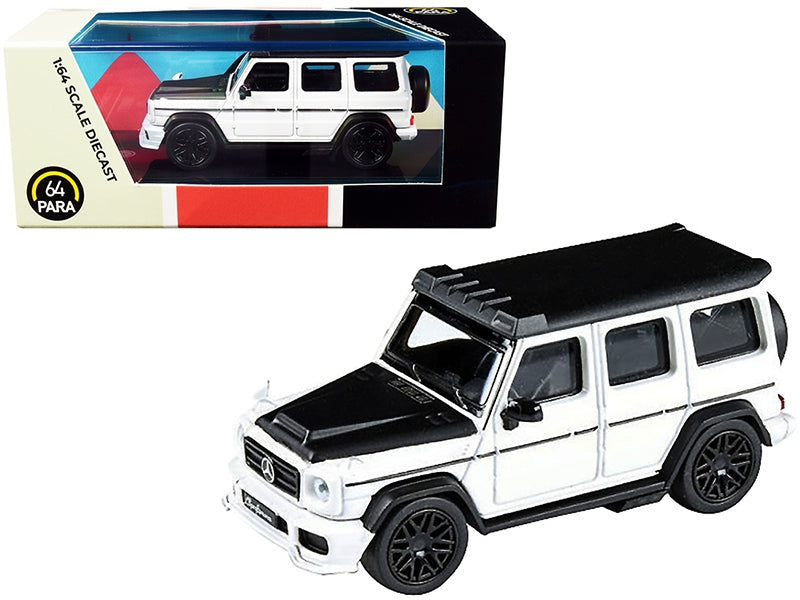 Mercedes AMG G63 Liberty Walk Wagon White with Black Hood and Top 1/64 Diecast Model Car by Paragon Paragon