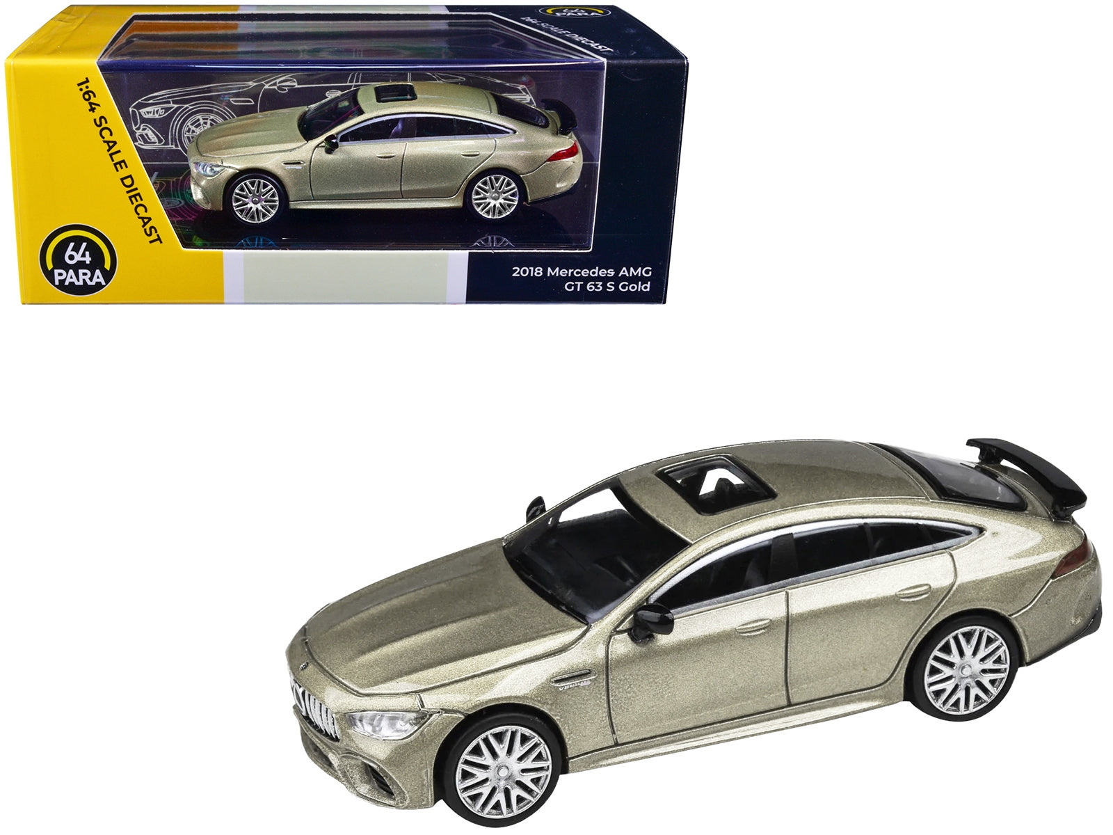 2018 Mercedes-AMG GT 63 S Kalahari Gold Metallic 1/64 Diecast Model Car by Paragon Models Paragon