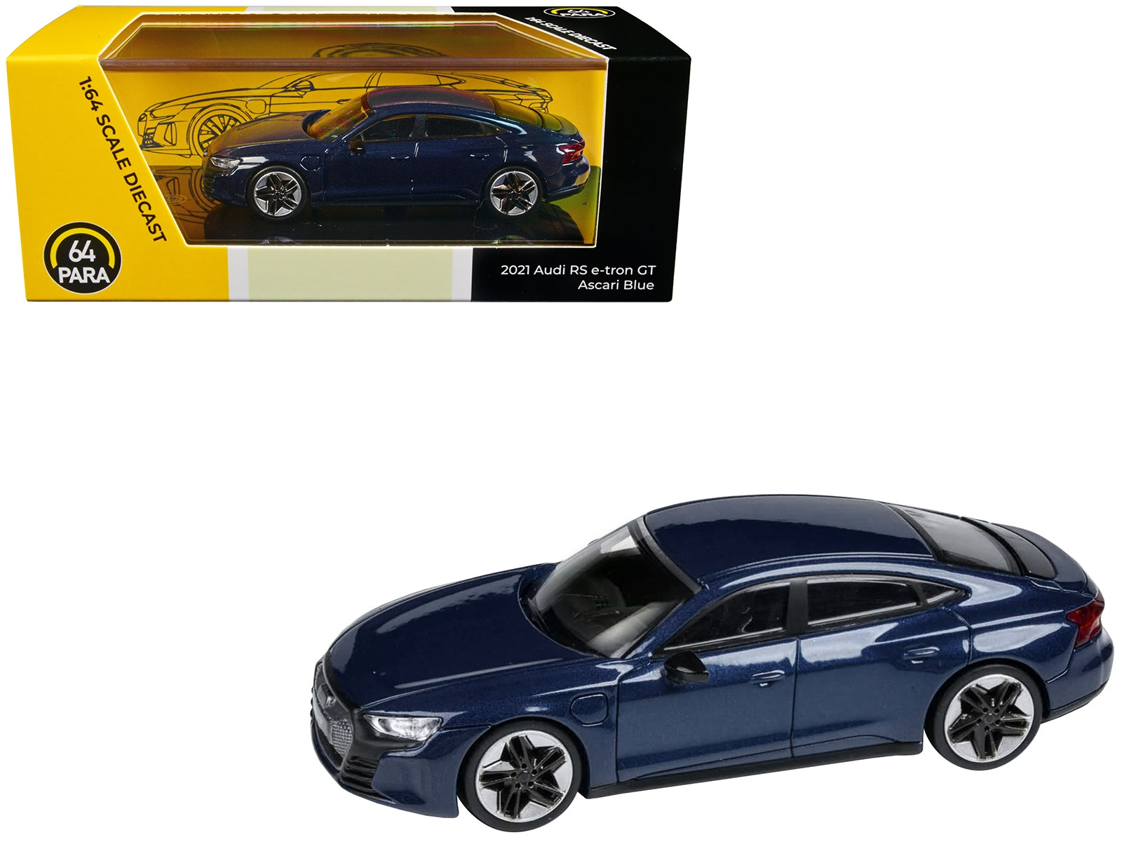 Audi E-tron GT RS Ascari Blue Metallic 1/64 Diecast Model Car by Paragon Models Paragon