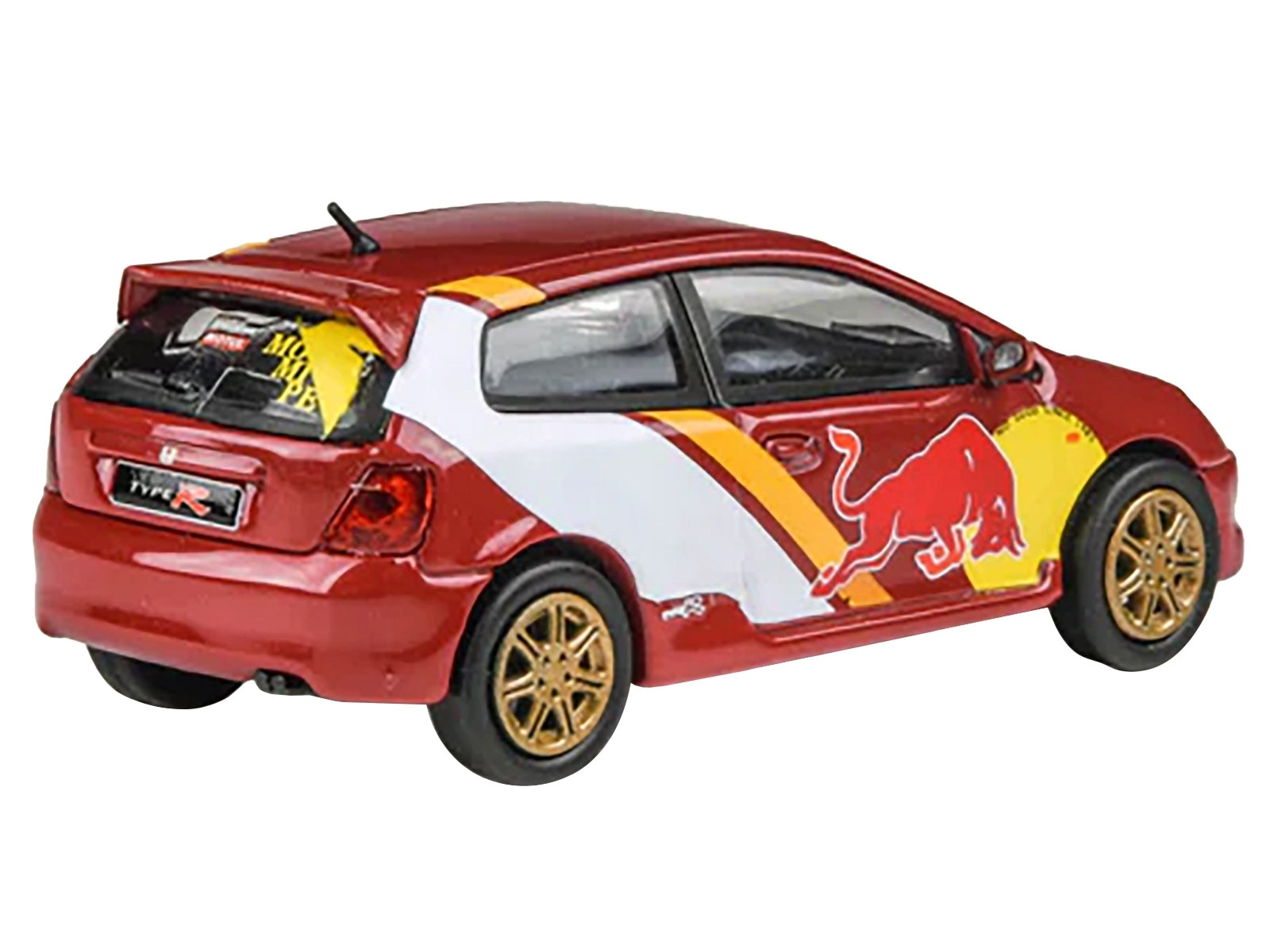 2001 Honda Civic Type R EP3 "No Good Racing" Red and White with Graphics 1/64 Diecast Model Car by Paragon Models Paragon