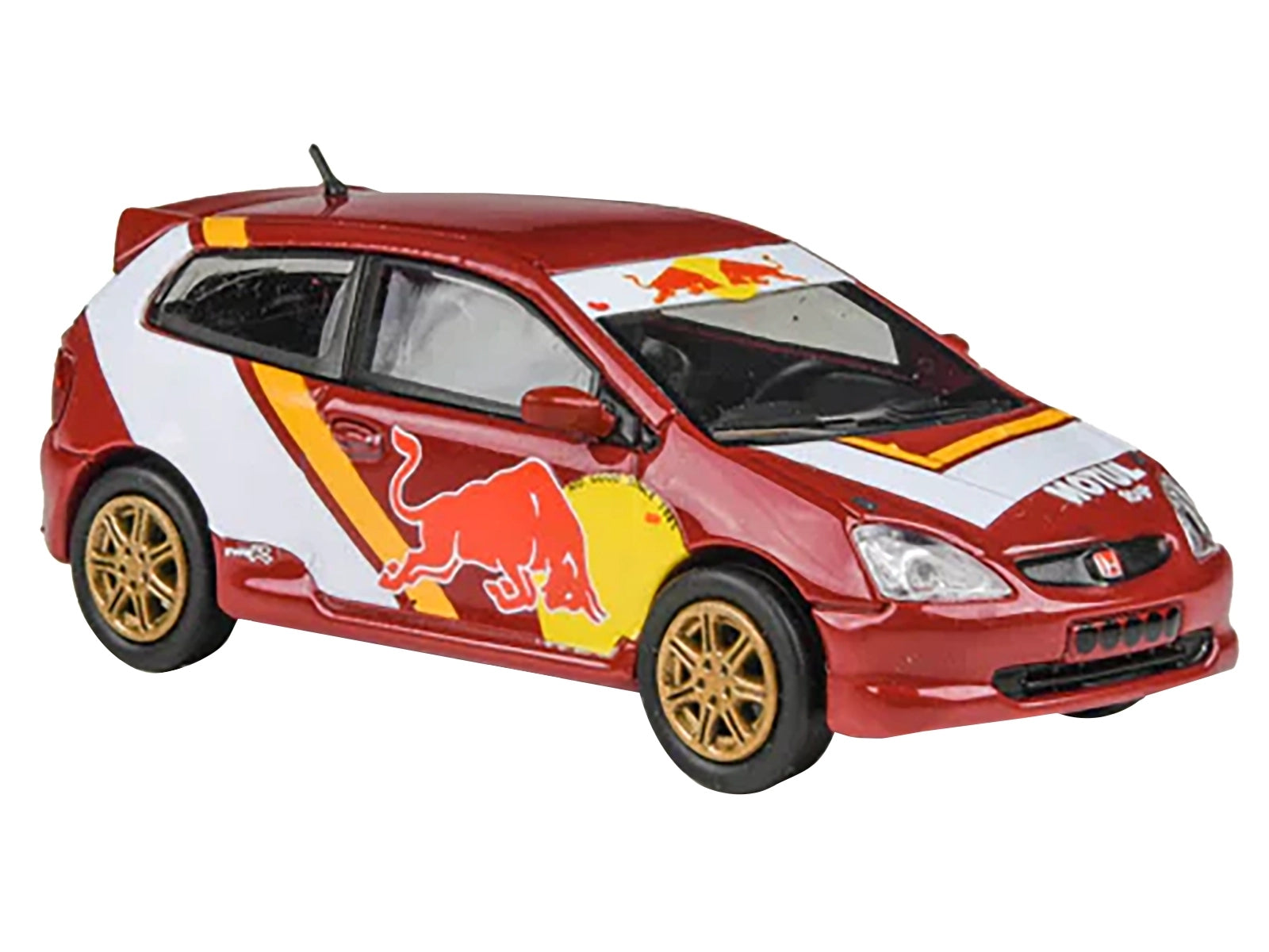 2001 Honda Civic Type R EP3 "No Good Racing" Red and White with Graphics 1/64 Diecast Model Car by Paragon Models Paragon