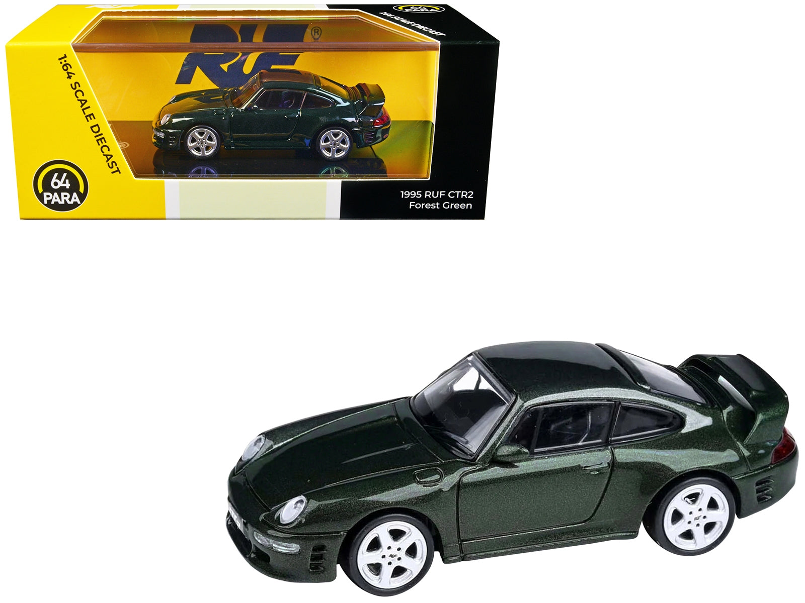 RUF CTR2 Forest Green Metallic 1/64 Diecast Model Car by Paragon Models Paragon