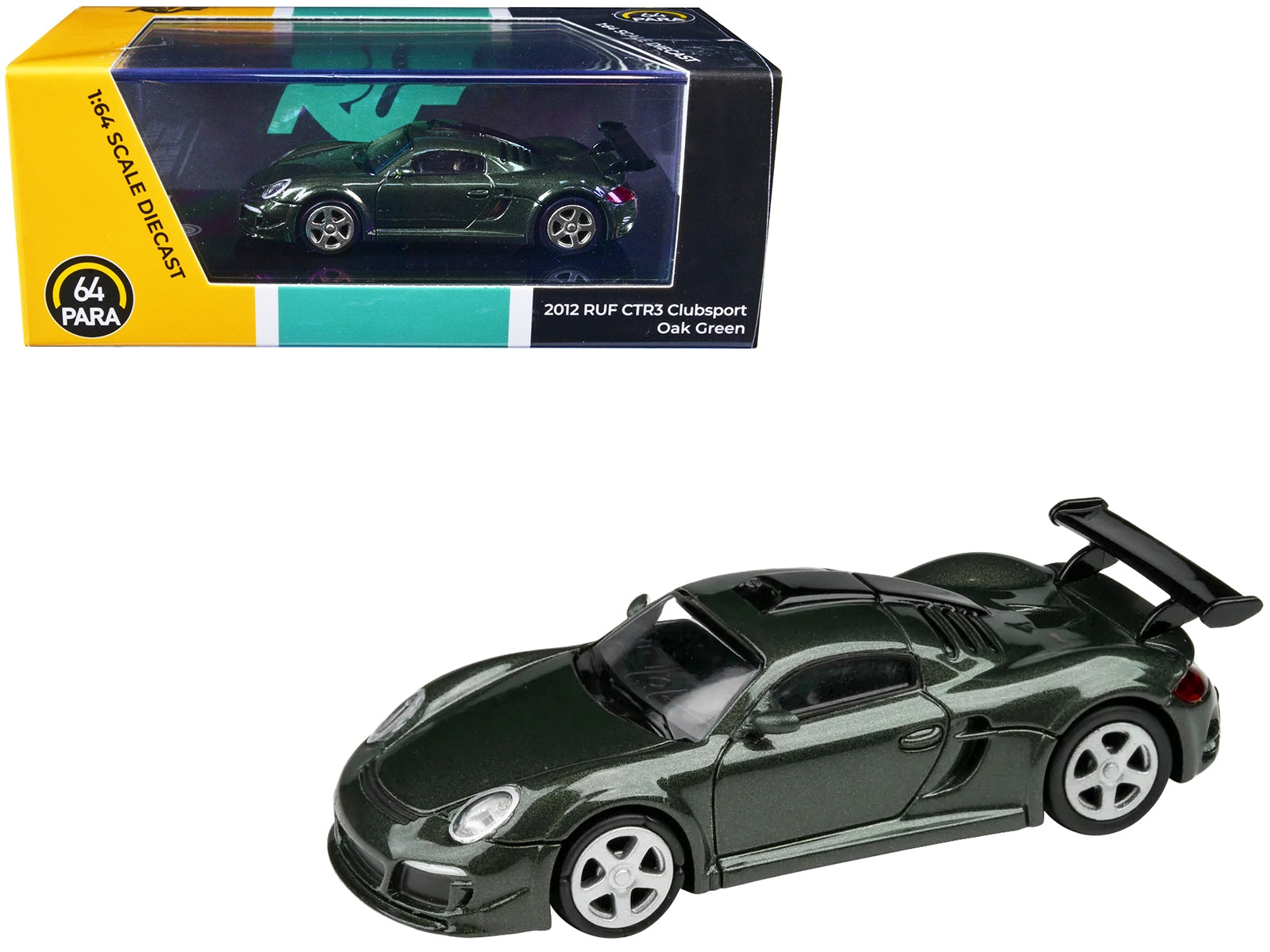 2012 RUF CTR3 Clubsport Oak Green Metallic 1/64 Diecast Model Car by Paragon Models Paragon