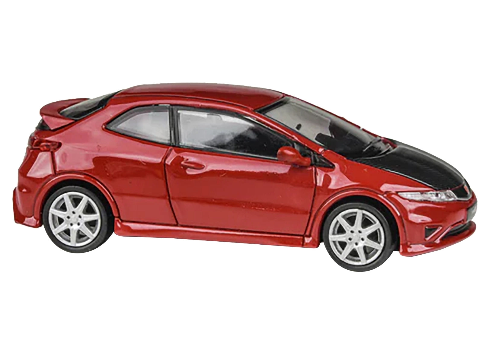 2007 Honda Civic Type R FN2 Milano Red with Carbon Hood 1/64 Diecast Model Car by Paragon Models Paragon