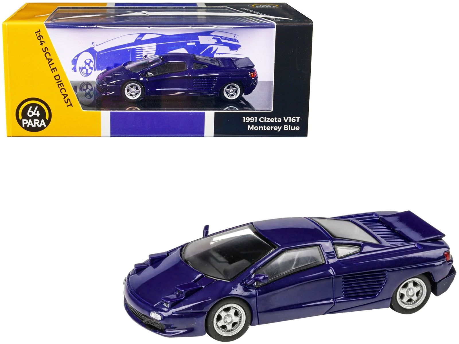 1991 Cizeta V16T Monterey Blue 1/64 Diecast Model Car by Paragon Models Paragon