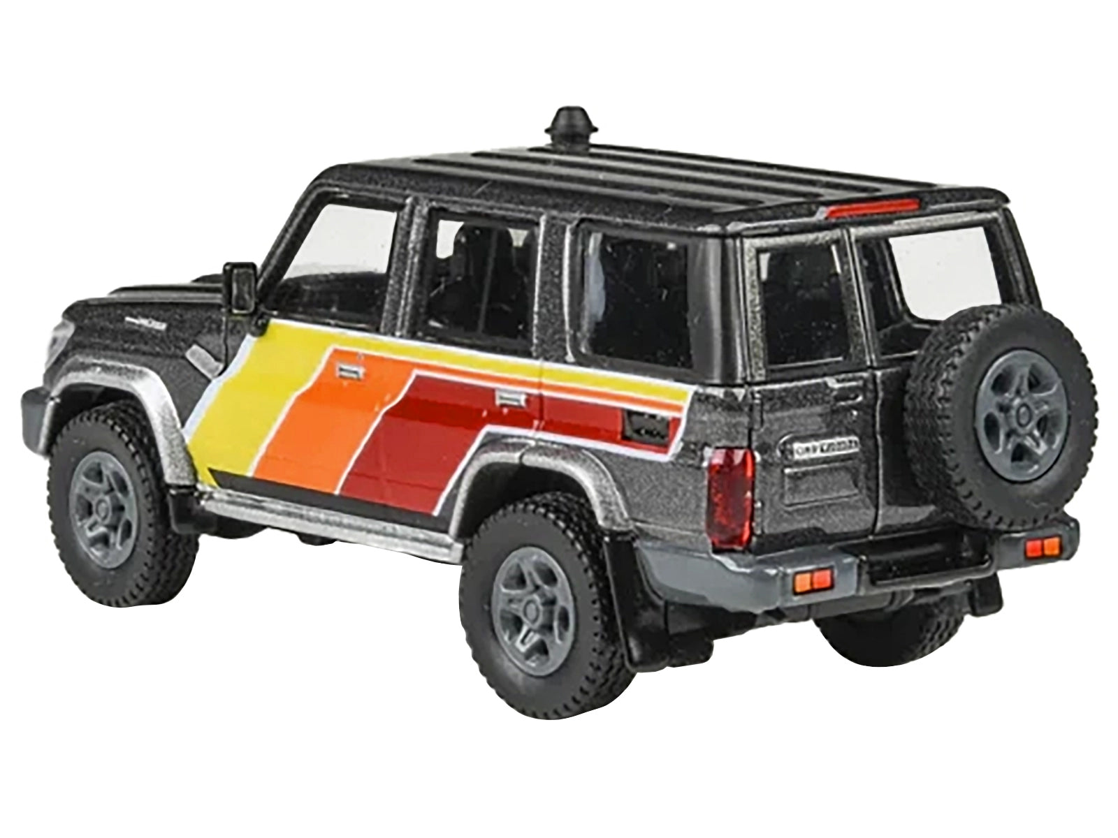 2014 Toyota Land Cruiser LC76 "TRD Livery" Gray Metallic with Stripes 1/64 Diecast Model Car by Paragon Models Paragon