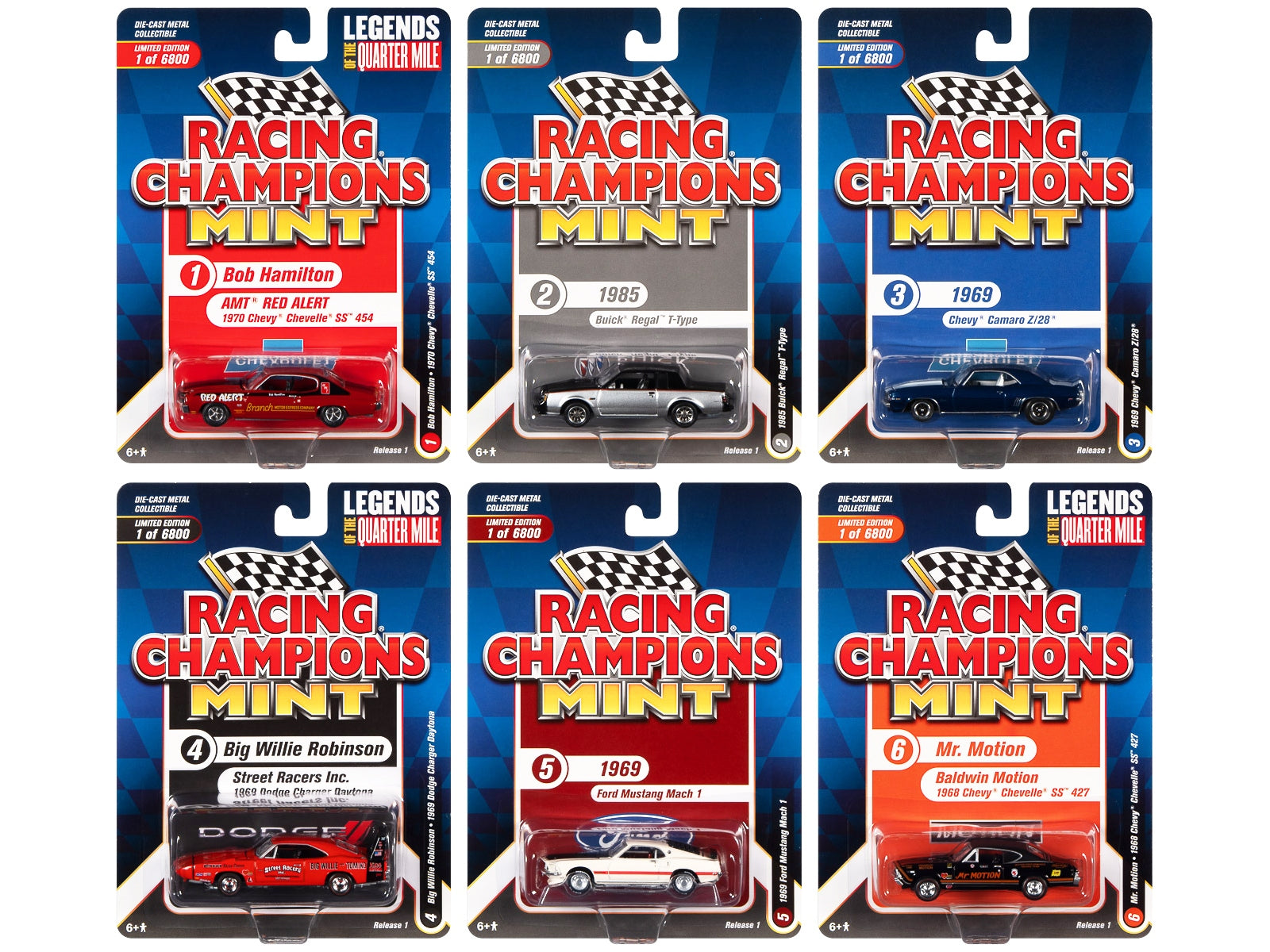 "Racing Champions Mint 2022" Set of 6 Cars Release 1 1/64 Diecast Model Cars by Racing Champions Racing Champions