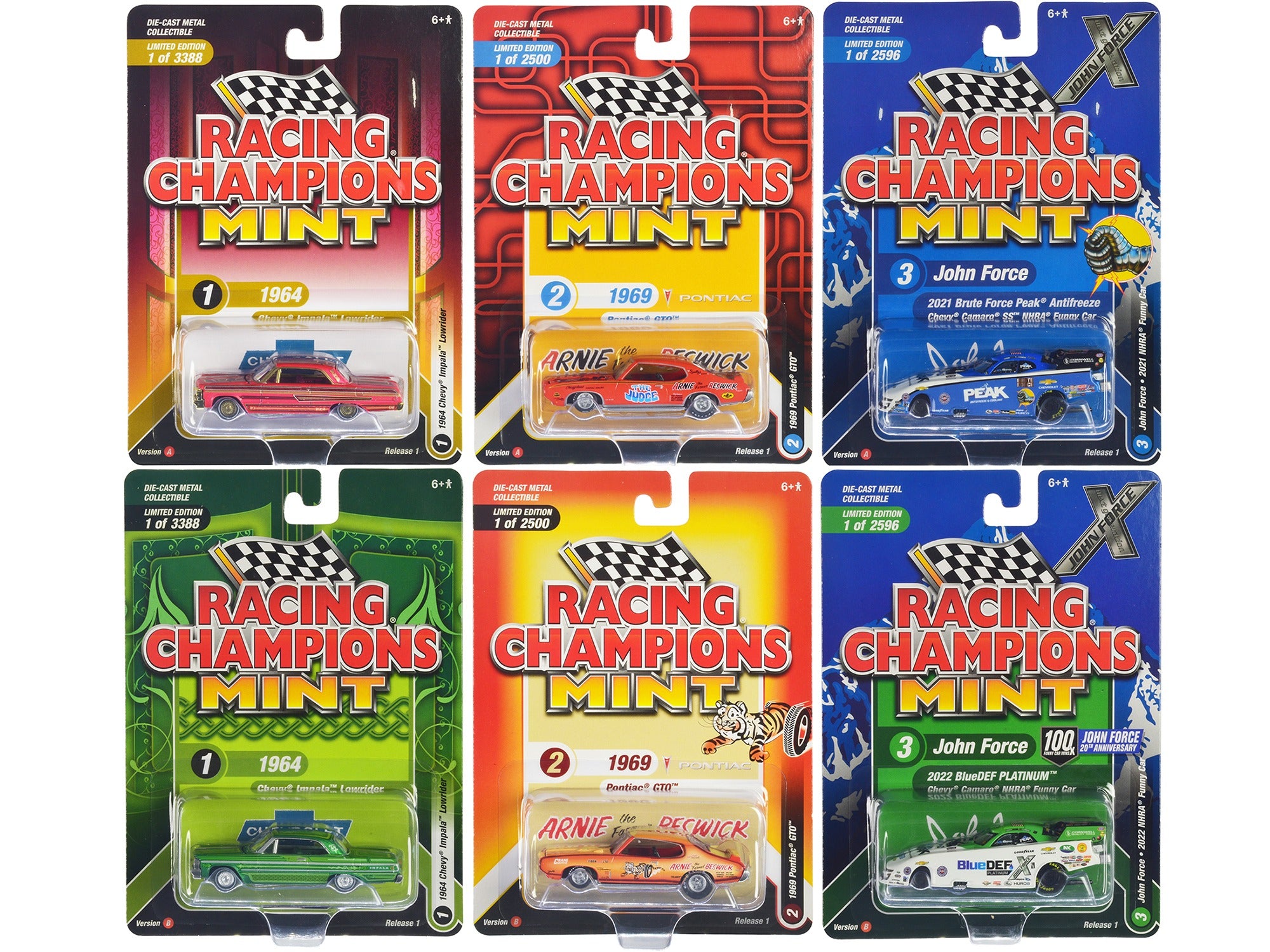 "Racing Champions Mint 2023" Set of 6 Cars Release 1 1/64 Diecast Model Cars by Racing Champions Racing Champions