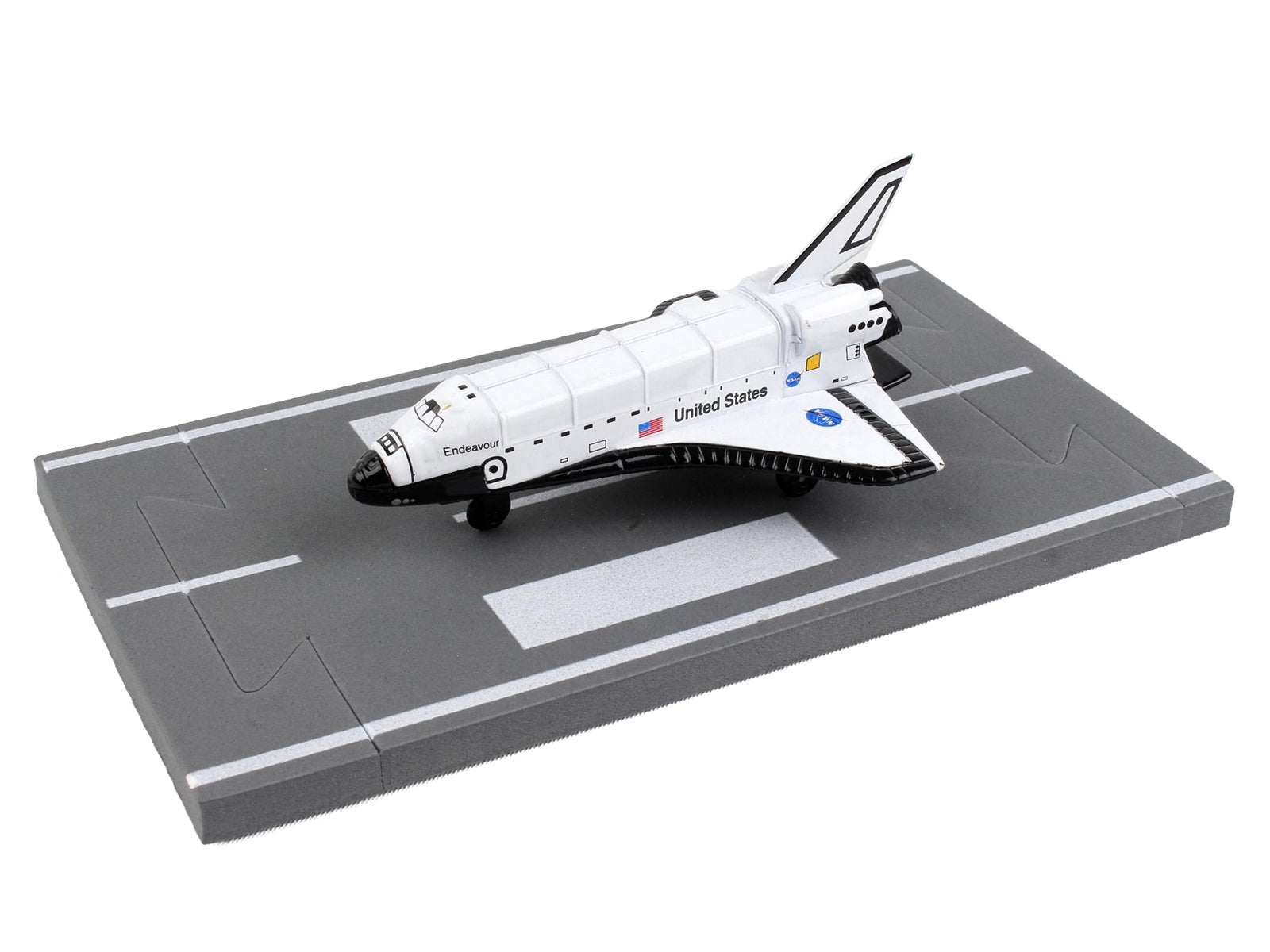 NASA "Endeavour" Space Shuttle White "United States" with Runway Section Diecast Model Airplane by Runway24 Runway24