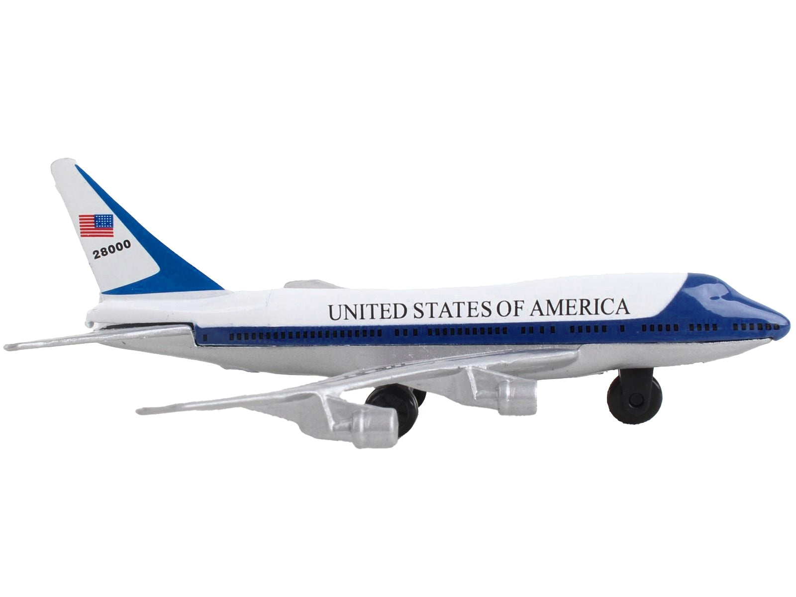 Boeing VC-25 Aircraft White and Blue "United States Air Force One" with Runway Section Diecast Model Airplane by Runway24 Runway24