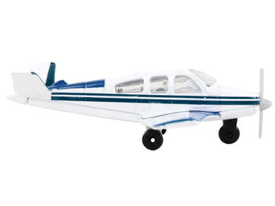 Beechcraft Bonanza Aircraft White with Blue Stripes 