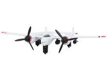 Load image into Gallery viewer, Lockheed P-38J Lightning Fighter Aircraft White with Red Wingtips &quot;United States Army Air Force&quot; with Runway Section Diecast Model Airplane by Runway24 Runway24
