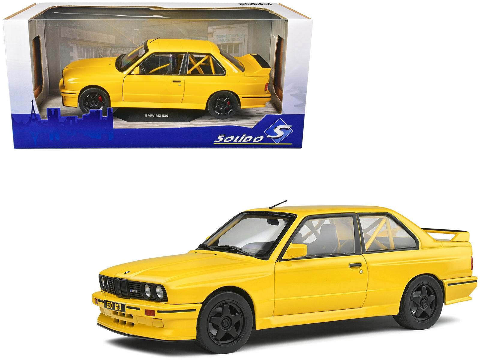 1990 BMW M3 E30 Dakar Yellow "Street Fighter" 1/18 Diecast Model Car by Solido Solido