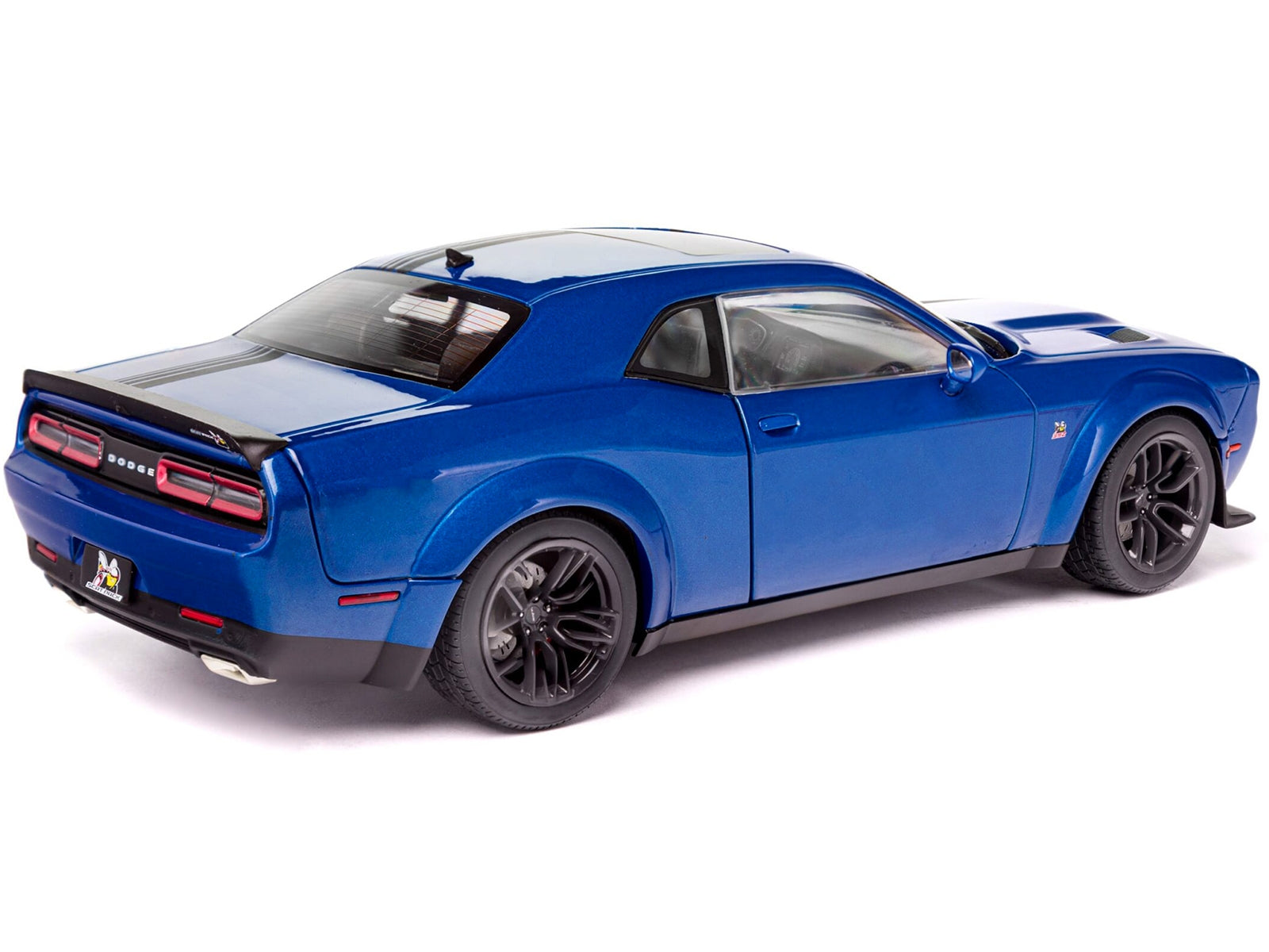 Dodge Challenger R/T Scat Pack Widebody Electric Blue Metallic with Black Stripes 1/18 Diecast Model Car by Solido Solido