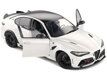 Load image into Gallery viewer, 2022 Alfa Romeo Guilia GTA Blanco Trofeo White Metallic with Carbon Top 1/18 Diecast Model Car by Solido Solido
