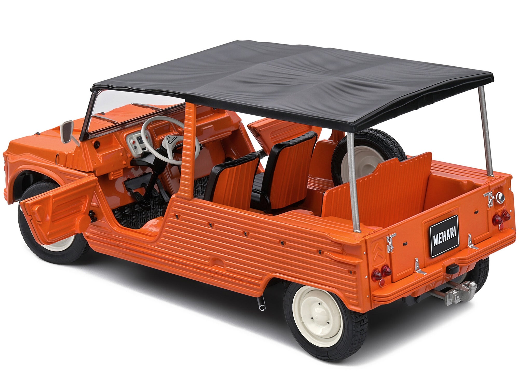 1970 Citroen Mehari MK.1 Kirghiz Orange with Black Top 1/18 Diecast Model Car by Solido Solido