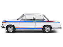 Load image into Gallery viewer, 1971 BMW 2002 Tii Turbo &quot;Evocation&quot; White with Stripes 1/18 Diecast Model Car by Solido Solido
