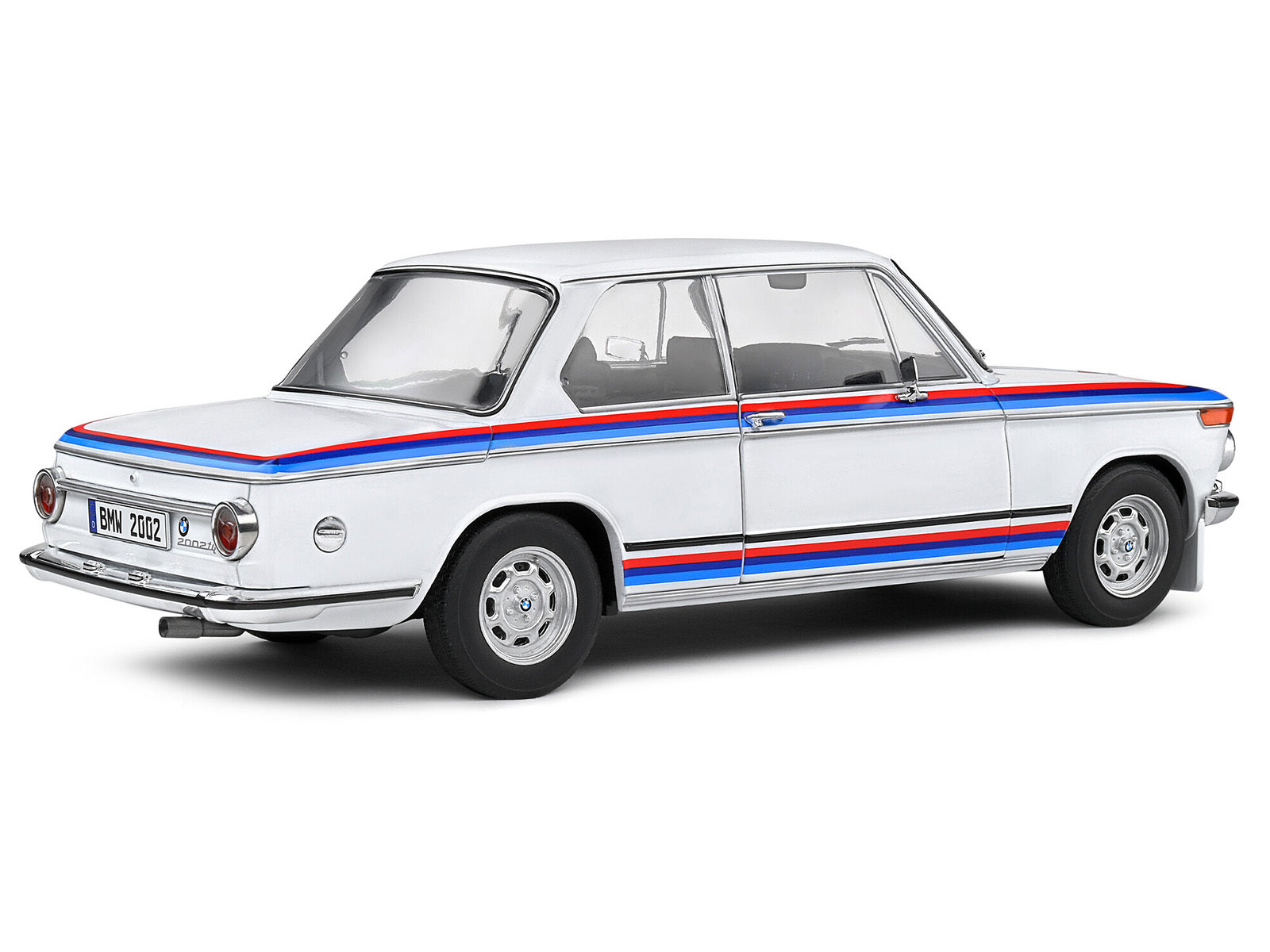 1971 BMW 2002 Tii Turbo "Evocation" White with Stripes 1/18 Diecast Model Car by Solido Solido