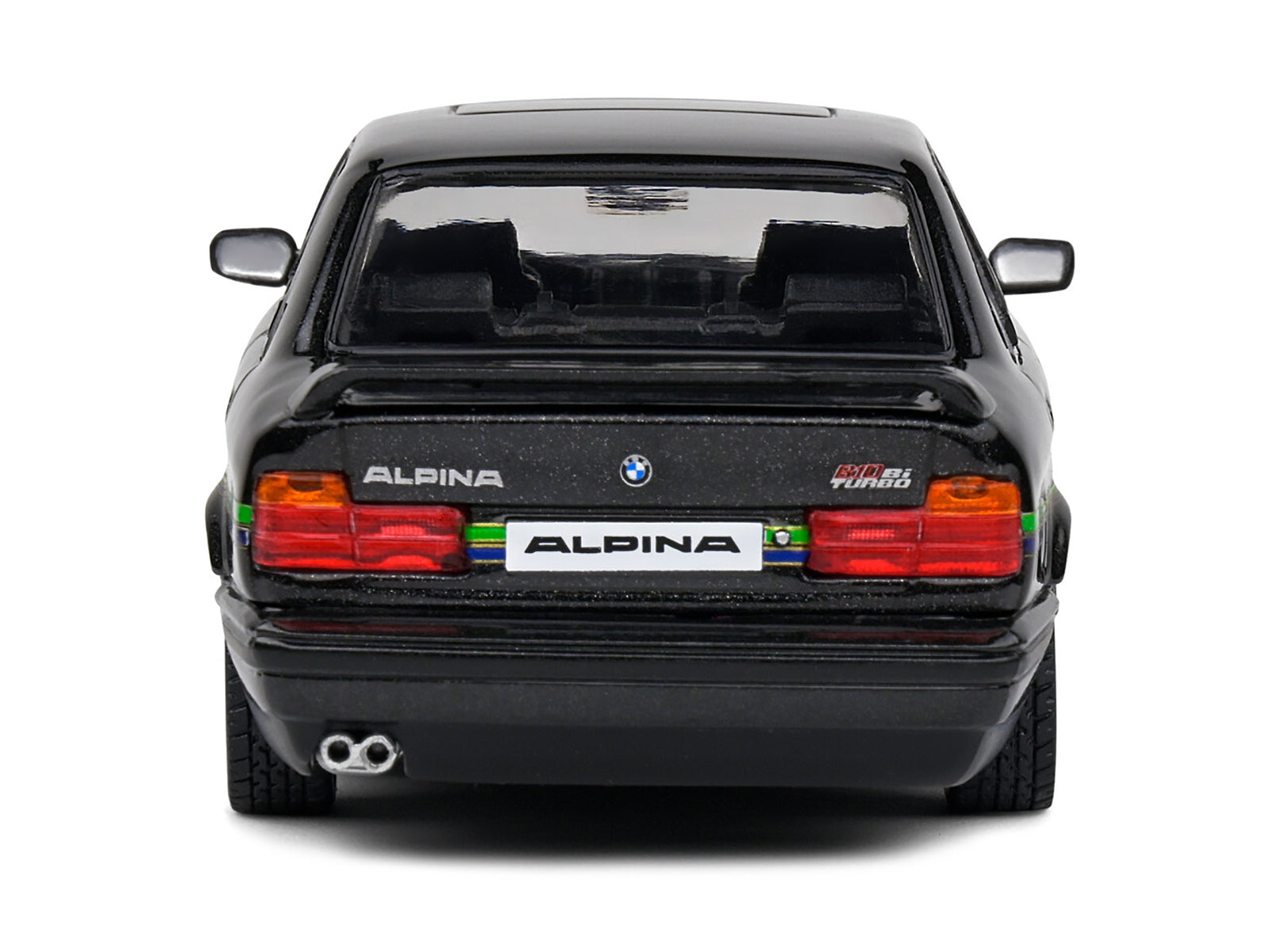 1994 BMW E34 Alpina B10 BiTurbo Black Metallic with Green Graphics 1/43 Diecast Model Car by Solido Solido