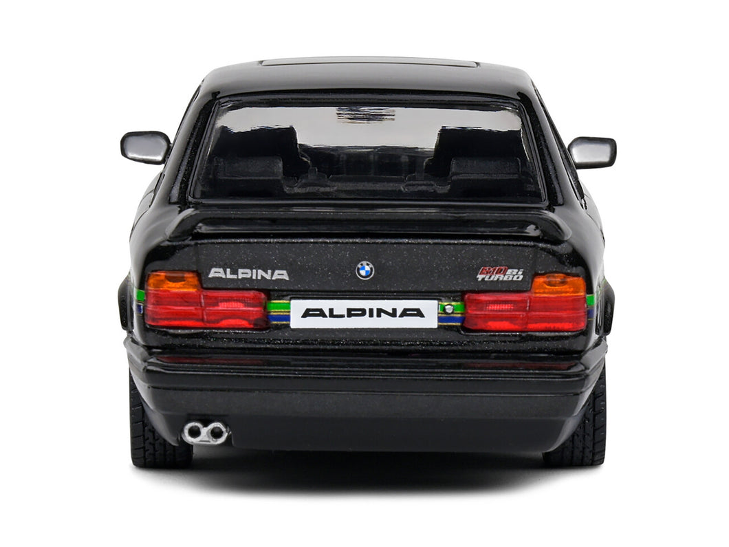 1994 BMW E34 Alpina B10 BiTurbo Black Metallic with Green Graphics 1/43 Diecast Model Car by Solido Solido