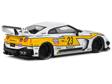 Load image into Gallery viewer, 2019 Nissan GTR35 &quot;LBWK Silhouette&quot; RHD (Right Hand Drive) #23 White with Yellow Graphics 1/43 Diecast Model Car by Solido Solido
