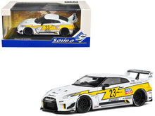 Load image into Gallery viewer, 2019 Nissan GTR35 &quot;LBWK Silhouette&quot; RHD (Right Hand Drive) #23 White with Yellow Graphics 1/43 Diecast Model Car by Solido Solido
