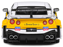 Load image into Gallery viewer, 2019 Nissan GTR35 &quot;LBWK Silhouette&quot; RHD (Right Hand Drive) #23 White with Yellow Graphics 1/43 Diecast Model Car by Solido Solido
