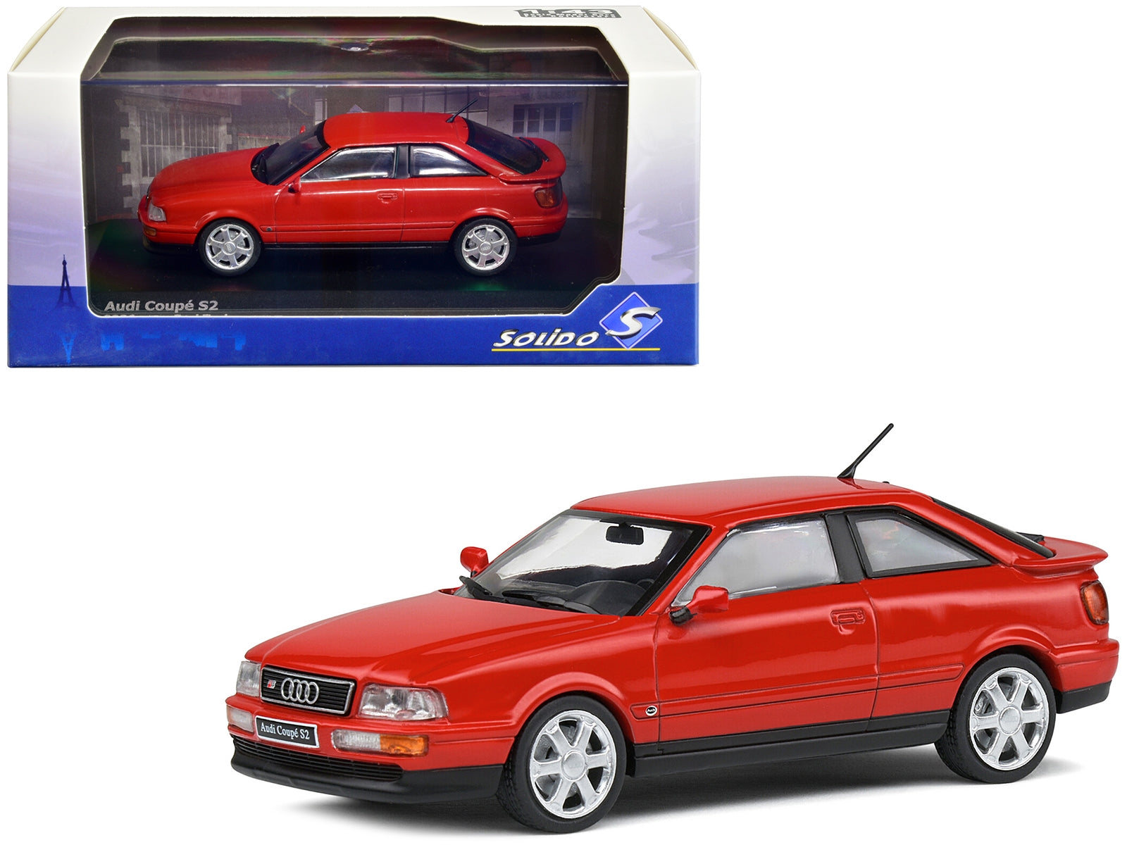 1992 Audi Coupe S2 Lazer Red 1/43 Diecast Model Car by Solido Solido