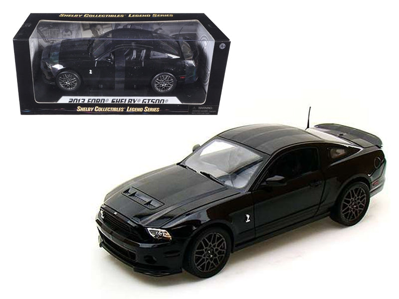 2013 Ford Shelby Mustang Cobra GT500 SVT Black with Black Stripes 1/18 Diecast Car Model by Shelby Collectibles Shelby Collectibles