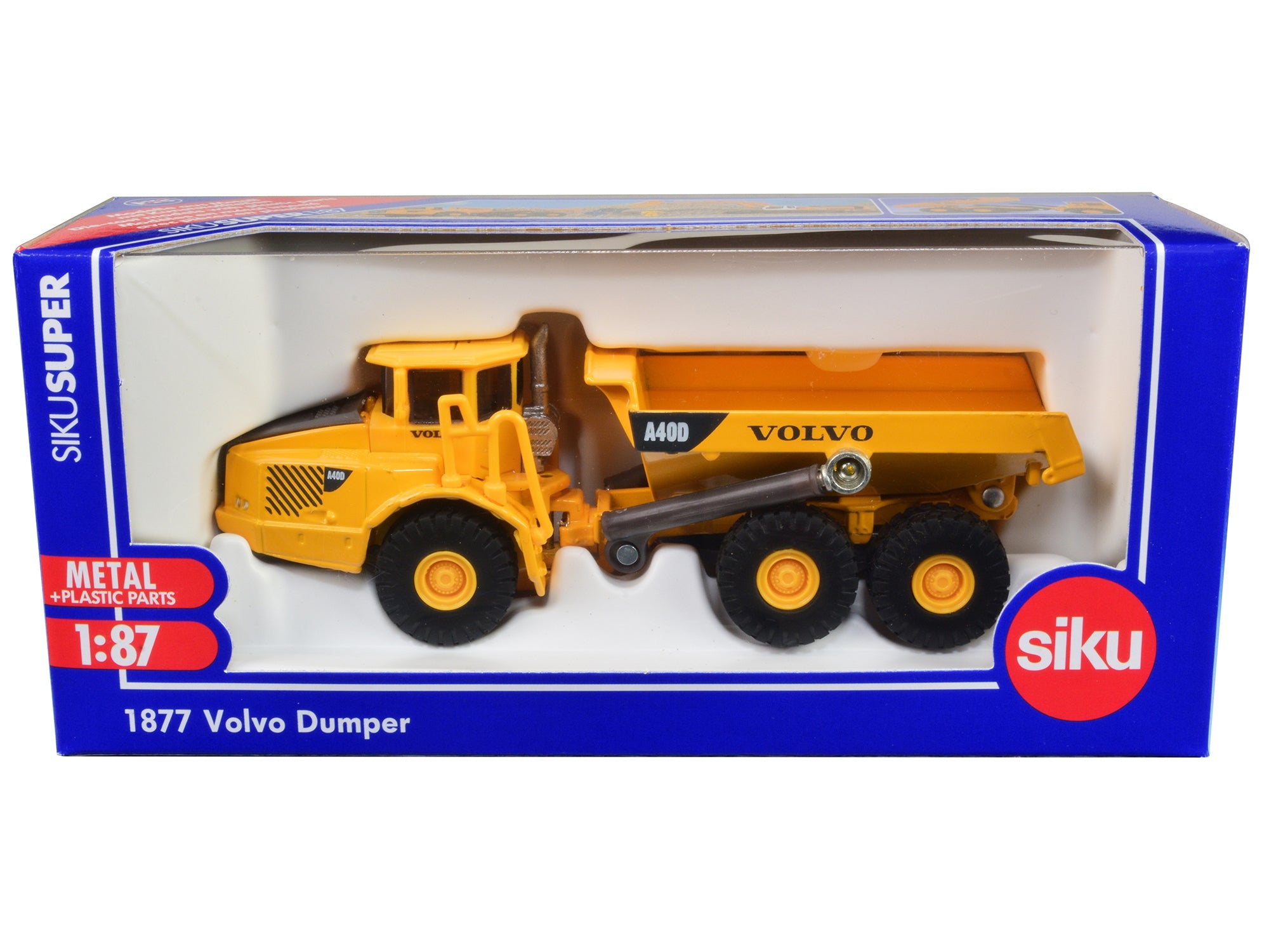 Volvo A40D Dump Truck Yellow 1/87 (HO) Diecast Model by Siku SIKU