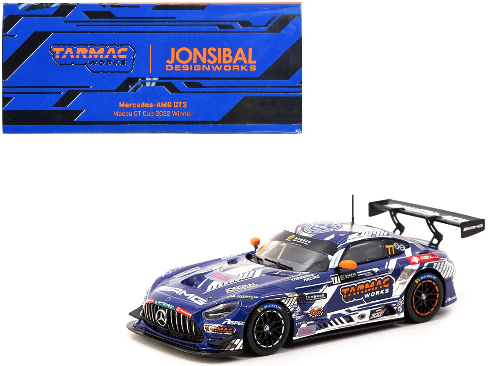 Mercedes-AMG GT3 #77 Maro Engel "Craft-Bamboo Racing" Winner Macau GT Cup (2022) "Hobby64" Series 1/43 Diecast Model Car by Tarmac Works Tarmac Works