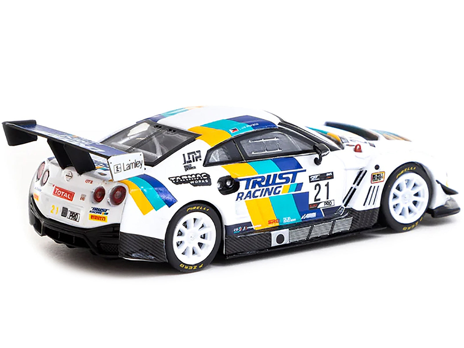 Nissan GT-R NISMO GT3 #21 Luis Moreno "Tarmac eMotorsports" "GT World Challenge Asia Esports" (2020) with Plastic Transporter Packaging "GReddy" 1/64 Diecast Model Car by Tarmac Works Tarmac Works