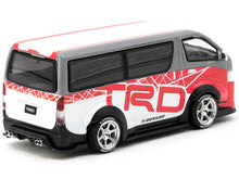 Load image into Gallery viewer, Toyota Hiace Widebody Van RHD (Right Hand Drive) &quot;TRD&quot; Gray and White with Red Graphics &quot;Hobby64&quot; Series 1/64 Diecast Model Car by Tarmac Works Tarmac Works
