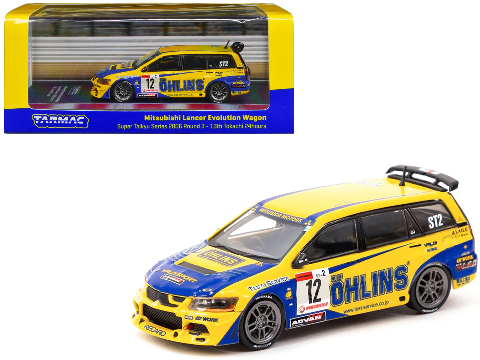 Mitsubishi Lancer Evolution Wagon RHD (Right Hand Drive) #12 "Super Taikyu Series Round 3 13th Tokachi 24 Hours" (2006) "Hobby64" Series 1/64 Diecast Model Car by Tarmac Works Tarmac Works