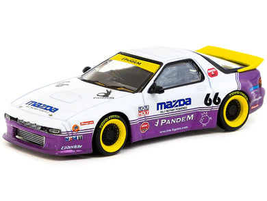 Mazda RX-7 FC3S Pandem RHD (Right Hand Drive) #66 White and Purple with Graphics 