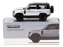 Load image into Gallery viewer, Land Rover Defender 90 Silver Metallic with Black Top &quot;Global64&quot; Series 1/64 Diecast Model Car by Tarmac Works Tarmac Works
