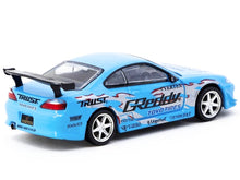 Load image into Gallery viewer, Nissan Silvia (S15) Vertex RHD (Right Hand Drive) &quot;GReddy&quot; Light Blue &quot;Global64&quot; Series 1/64 Diecast Model by Tarmac Works Tarmac Works
