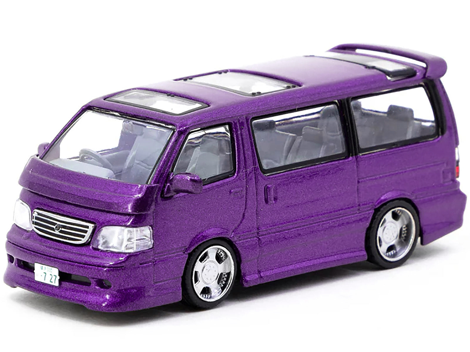 Toyota Hiace Wagon Custom Van RHD (Right Hand Drive) Purple Metallic "Road64" Series 1/64 Diecast Model Car by Tarmac Works Tarmac Works