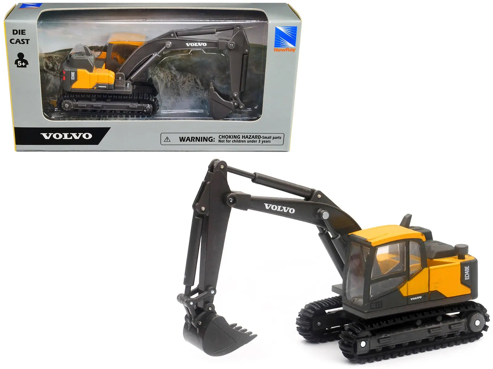 Volvo EC140E Track-Type Excavator Yellow Diecast Model by New Ray New Ray