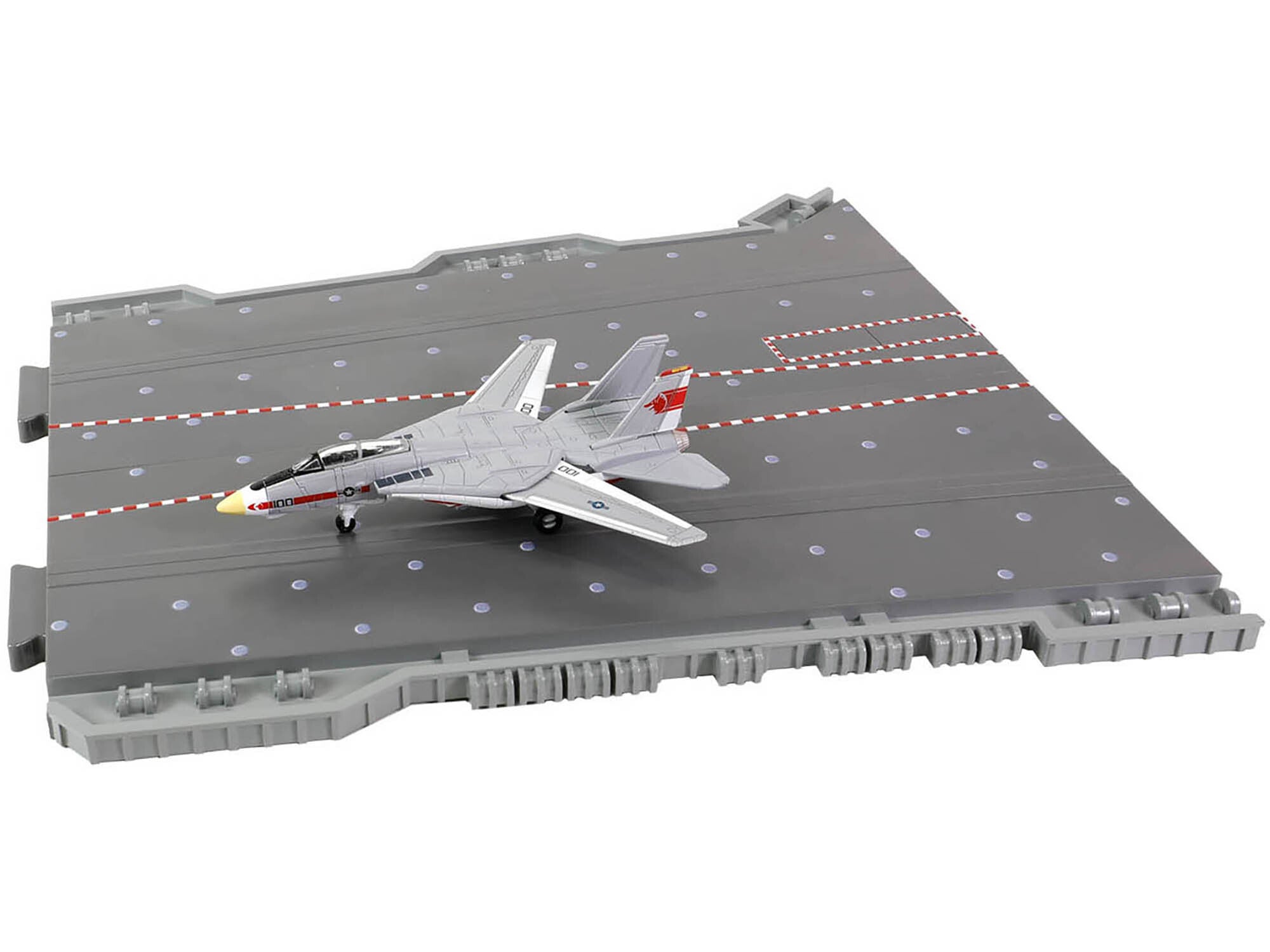 Grumman F-14 Tomcat Fighter Aircraft "VF-1 Wolfpack" and Section B of USS Enterprise (CVN-65) Aircraft Carrier Display Deck "Legendary F-14 Tomcat" Series 1/200 Diecast Model by Forces of Valor Forces Of Valor