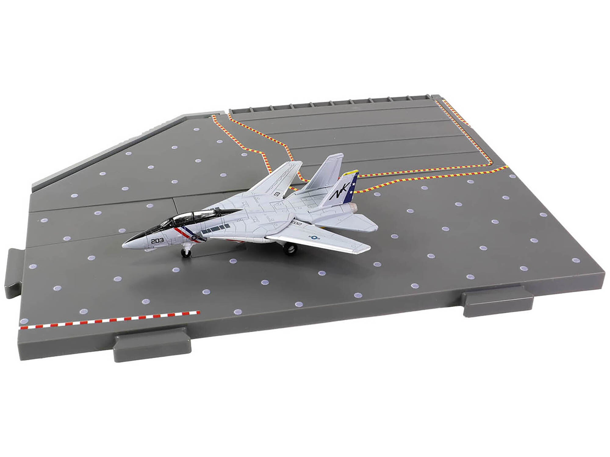 Grumman F-14 Tomcat Fighter Aircraft "VF-2 Bounty Hunters" and Section C of USS Enterprise (CVN-65) Aircraft Carrier Display Deck "Legendary F-14 Tomcat" Series 1/200 Diecast Model by Forces of Valor Forces Of Valor