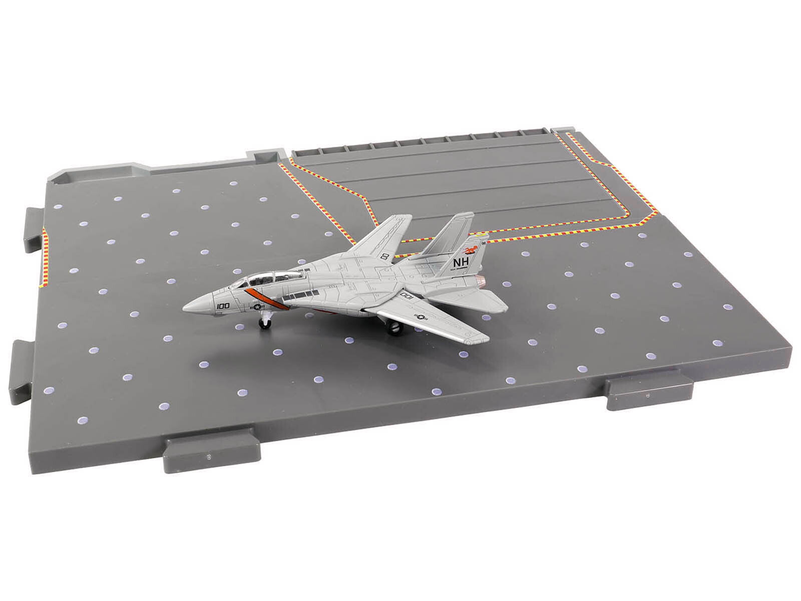 Grumman F-14 Tomcat Fighter Aircraft "VF-114 Aardvarks" and Section E of USS Enterprise (CVN-65) Aircraft Carrier Display Deck "Legendary F-14 Tomcat" Series 1/200 Diecast Model by Forces of Valor Forces Of Valor