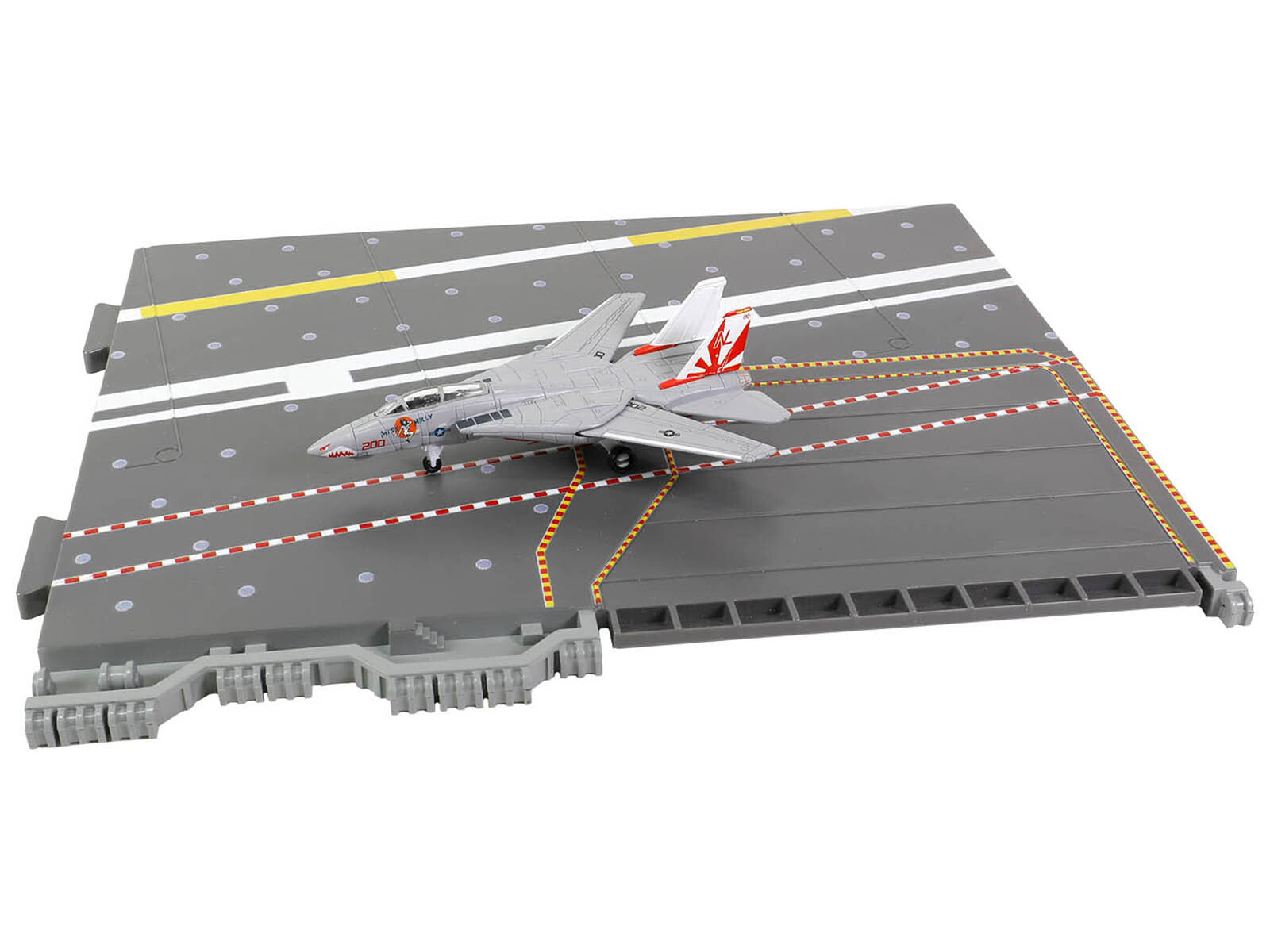 Grumman F-14A Tomcat Fighter Aircraft "VF-111 Sundowners" and Section J of USS Enterprise (CVN-65) Aircraft Carrier Display Deck "Legendary F-14 Tomcat" Series 1/200 Diecast Model by Forces of Valor Forces Of Valor